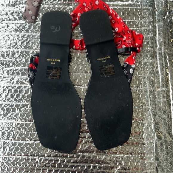 Steve Madden Women's Bandana Sandals - Red, Black, and Pink - Picture 6 of 9